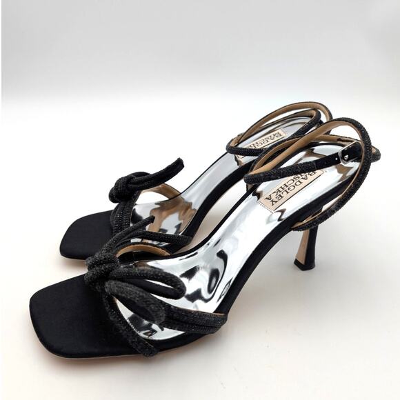 Badgley Mischka Effie Ankle Strap Sandals Women's Black Size US8 EU38.5 - Picture 1 of 10
